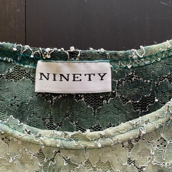 Ninety women’s dressed  T-shirt size Small green yellow, sheer, made in USA - Picture 5 of 9